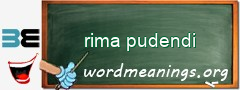 WordMeaning blackboard for rima pudendi